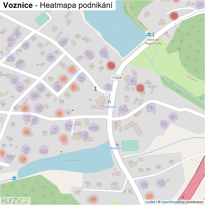 Mapa Voznice - Firmy v části obce.