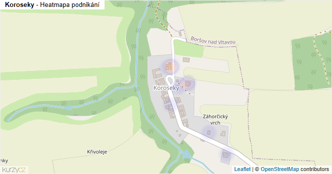Koroseky - mapa podnikání