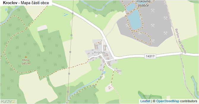 Kroclov - mapa části obce