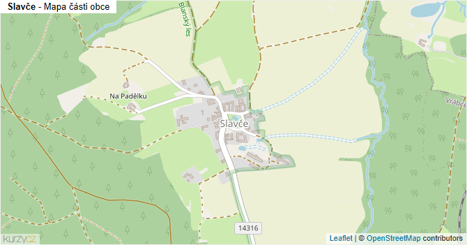 Slavče - mapa části obce