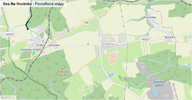 Ves-Na Horánku - záplavové mapy stoleté vody