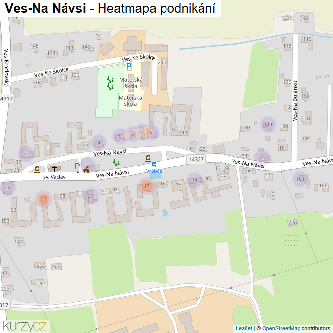 Mapa Ves-Na Návsi - Firmy v ulici.