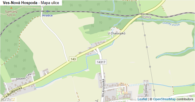 Ves-Nová Hospoda - mapa ulice