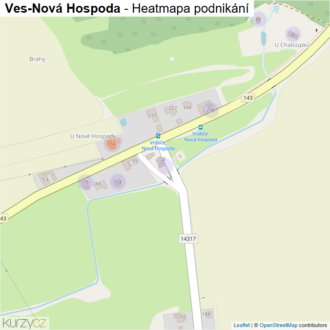 Mapa Ves-Nová Hospoda - Firmy v ulici.