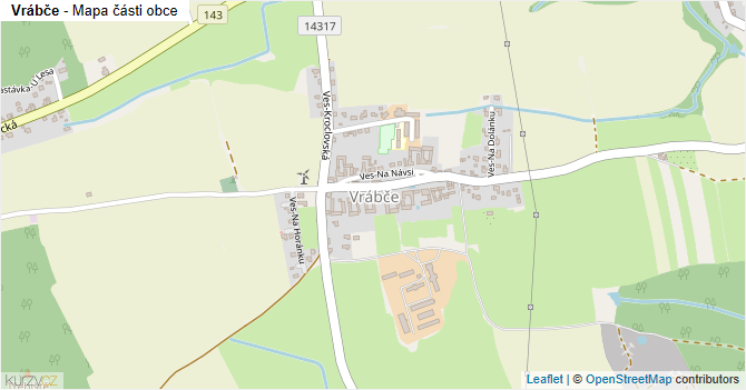 Vrábče - mapa části obce