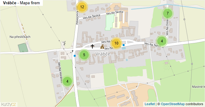 Vrábče - mapa firem