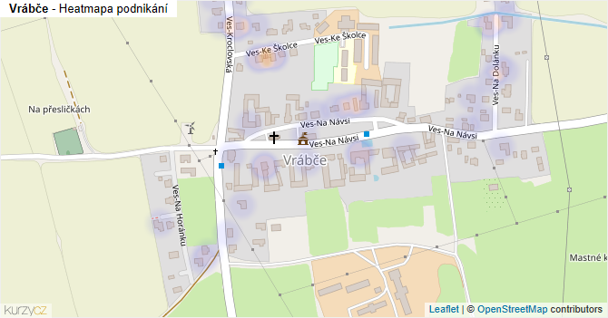 Vrábče - mapa podnikání