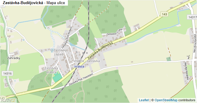 Zastávka-Budějovická - mapa ulice