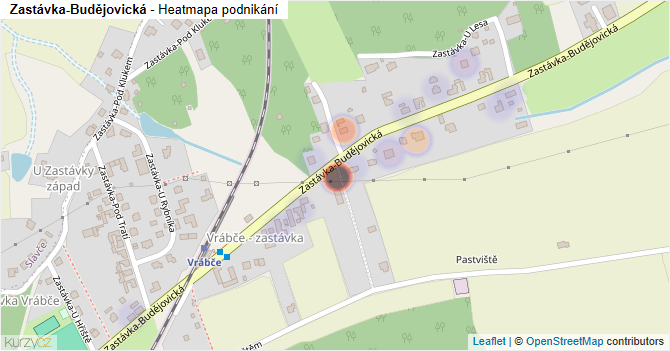 Zastávka-Budějovická - mapa podnikání