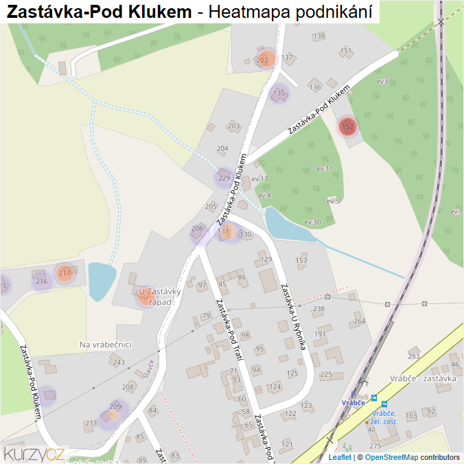 Mapa Zastávka-Pod Klukem - Firmy v ulici.