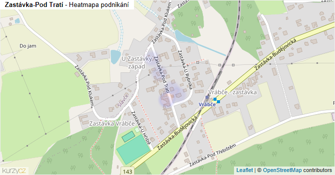 Zastávka-Pod Tratí - mapa podnikání