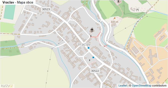 Vraclav - mapa obce