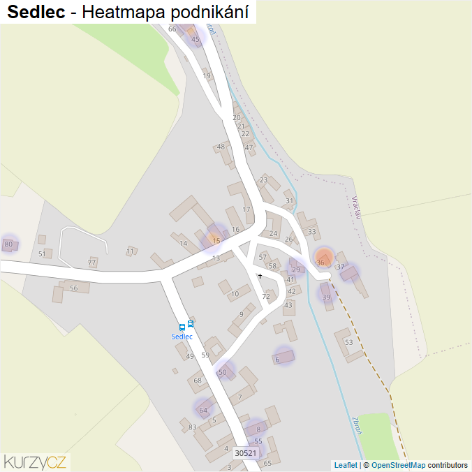 Mapa Sedlec - Firmy v části obce.