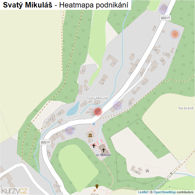 Mapa Svatý Mikuláš - Firmy v části obce.