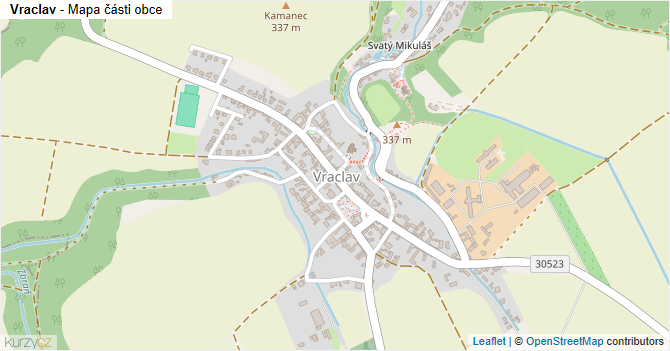 Vraclav - mapa části obce