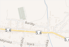 Baráky v obci Vracov - mapa ulice