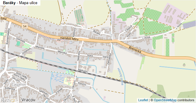 Baráky - mapa ulice