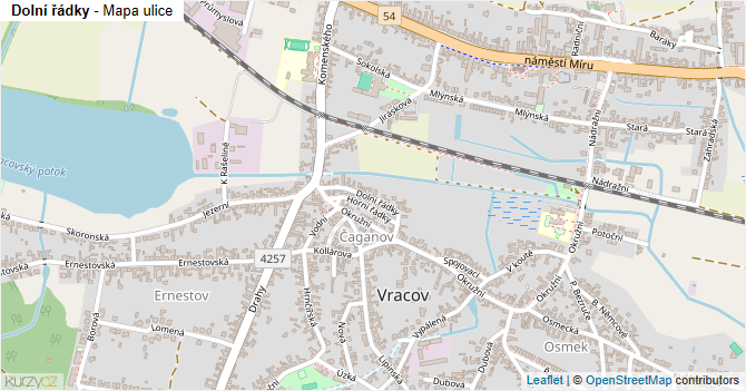 Dolní řádky - mapa ulice