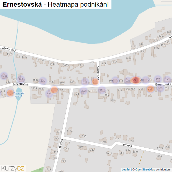 Mapa Ernestovská - Firmy v ulici.