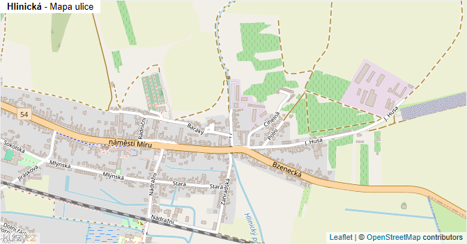 Hlinická - mapa ulice