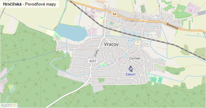 Hrnčířská - záplavové mapy stoleté vody