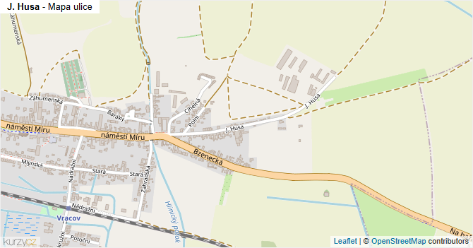 J. Husa - mapa ulice