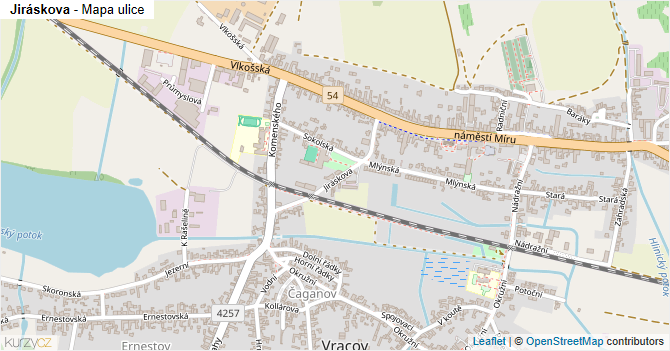 Jiráskova - mapa ulice