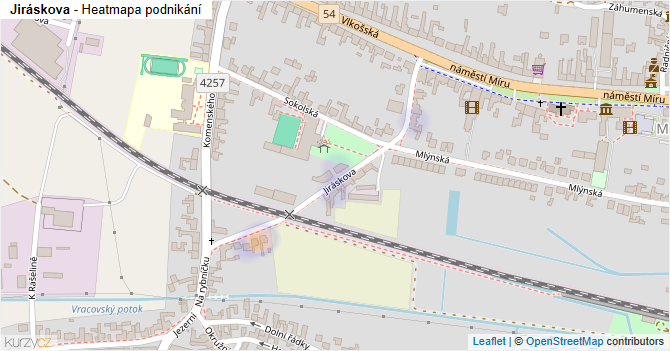 Jiráskova - mapa podnikání