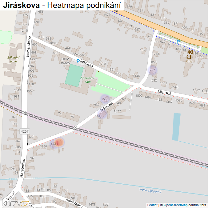 Mapa Jiráskova - Firmy v ulici.