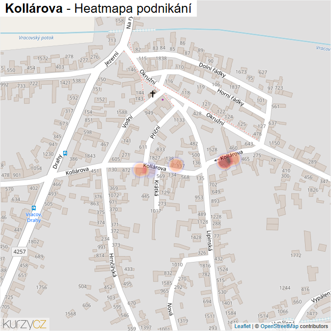 Mapa Kollárova - Firmy v ulici.