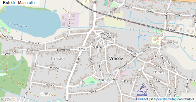 Krátká - mapa ulice