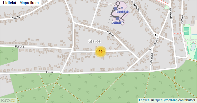 Lidická - mapa firem