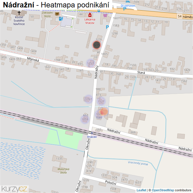 Mapa Nádražní - Firmy v ulici.