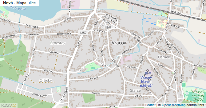 Nová - mapa ulice