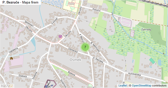 P. Bezruče - mapa firem