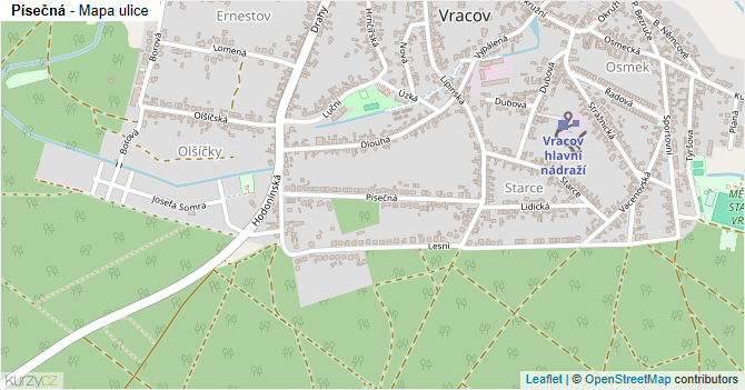 Písečná - mapa ulice