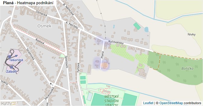 Planá - mapa podnikání