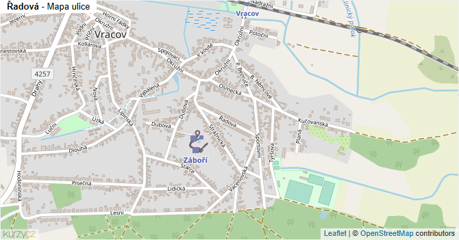 Řadová - mapa ulice