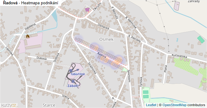 Řadová - mapa podnikání