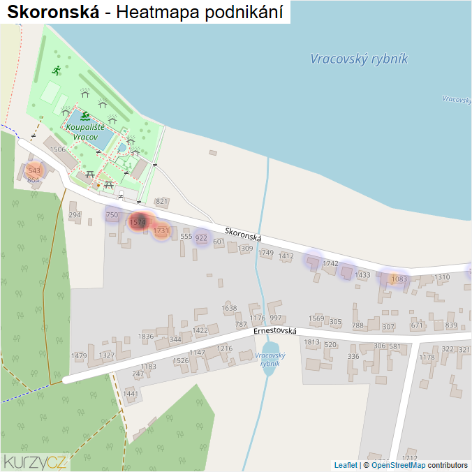 Mapa Skoronská - Firmy v ulici.