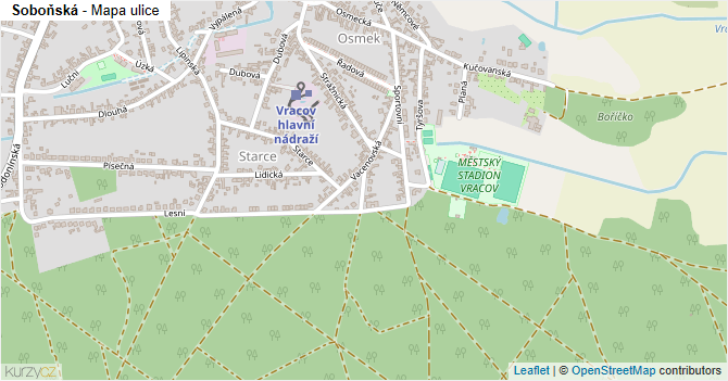 Soboňská - mapa ulice