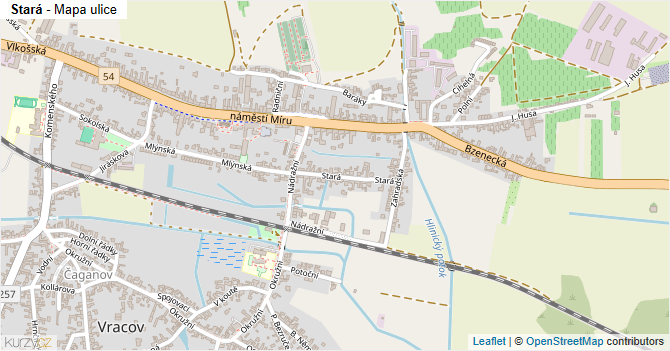 Stará - mapa ulice