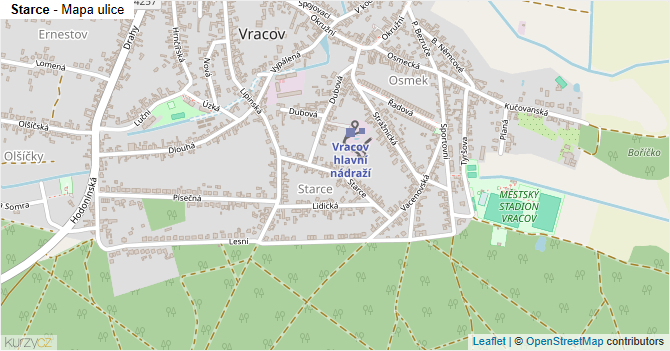 Starce - mapa ulice