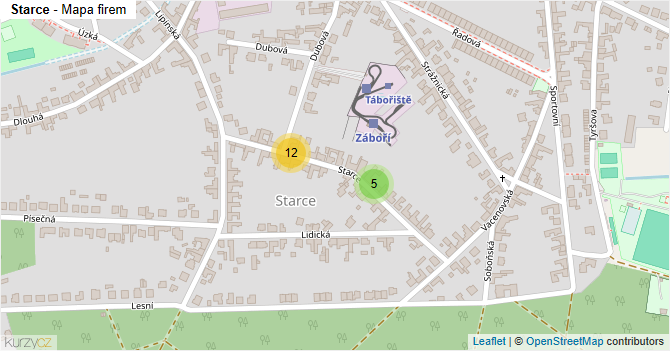 Starce - mapa firem
