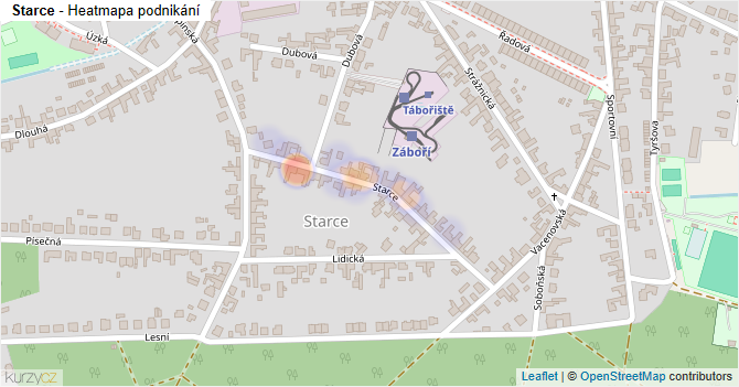 Starce - mapa podnikání