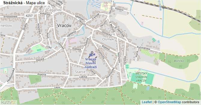 Strážnická - mapa ulice