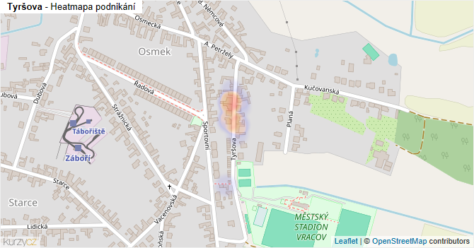 Tyršova - mapa podnikání