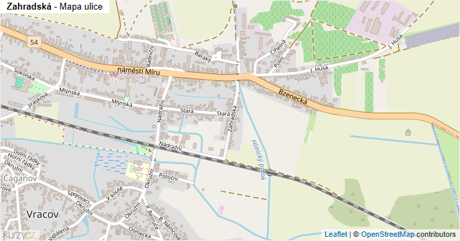Zahradská - mapa ulice