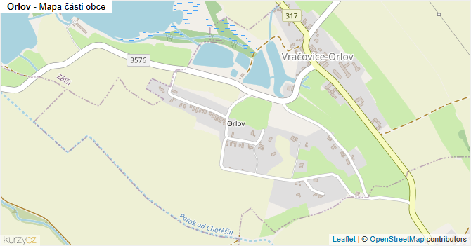 Orlov - mapa části obce
