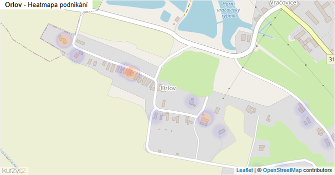 Orlov - mapa podnikání